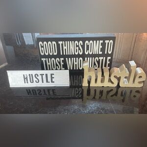 Motivational Wall Decor Set - Black, Gold, Silver